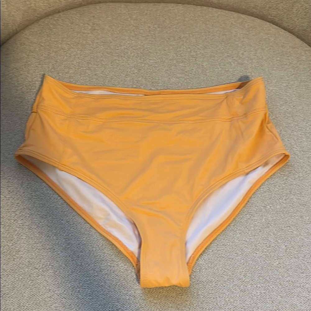 Mono B Orange High-Waist Swim Bottom